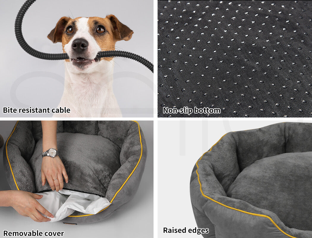 Pawz Electric Pet Heater Bed Heated Mat Dog Heat Blanket Removable Cover Large